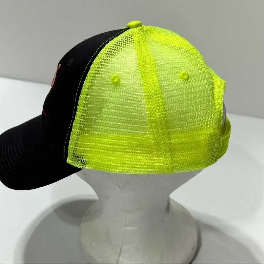 Pigtails Run Trucker Hat Neon Yellow Mesh
